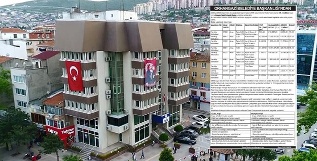 Orhangazi Belediyesi,tarafından satış kararı