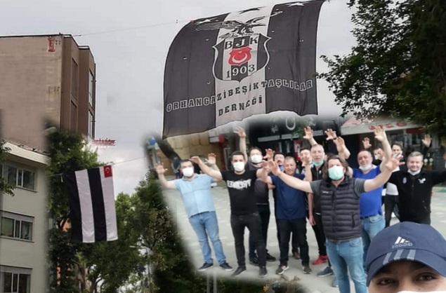 Orhangazi’de Beşiktaş taraftarları pandemi