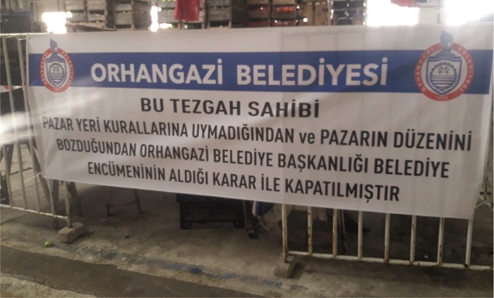 Orhangazi kapalı pazar yerinde