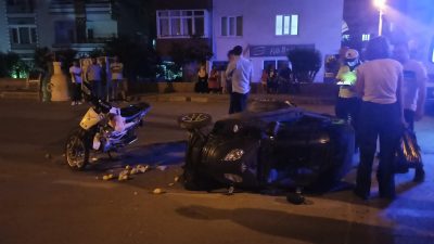 Orhangazi’de dün akşam meydana gelen trafik kazasında cadde üzerinde seyir