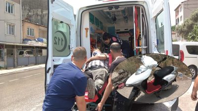 Orhangazi’de meydana gelen trafik kazasında motosikletin  tekerleğinin  kitlenmesi sonucu baba