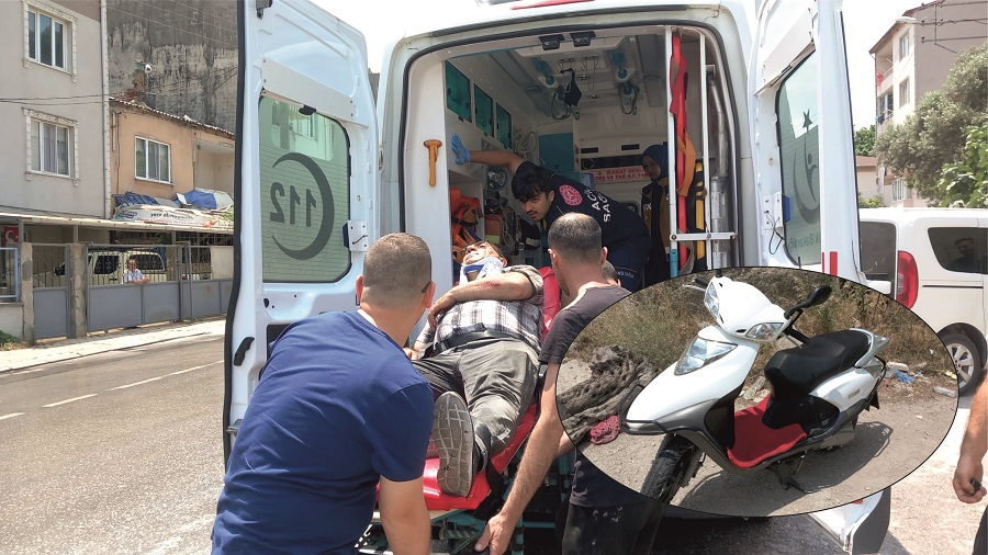 Orhangazi’de meydana gelen trafik kazasında motosikletin  tekerleğinin  kitlenmesi sonucu baba
