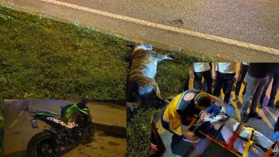 Orhangazi’de ana yol üzerinde meydana gelen trafik kazasında, seyir halindeki