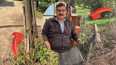 Orhangazi’ye bağlı Akharem mahallesinde uzun yıllardır kullanılan  telefon direklerinin bazıları