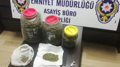 İznik’te İlçe Emniyet Müdürlüğünün yapmış olduğu operasyonda büyük miktarda uyuşturucu