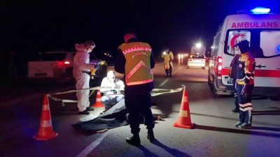 Bursa’nın İznik ilçesinde, yolun karşısına geçmeye çalışan ve akli dengesi