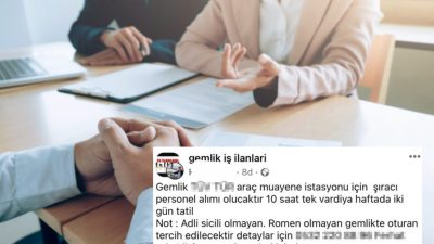 Gemlik ilçesinde bir şahsın sosyal medya üzerinden işyeri için verdiği