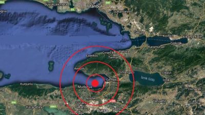 Kandilli Rasathanesi, bu sabah erken saatlerde Marmara Denizi Mudanya açıklarında