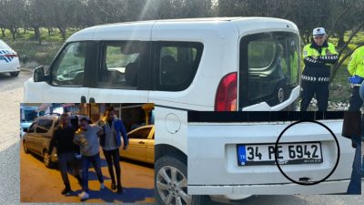 Bursa'nın Orhangazi ilçesinde meydana gelen olayda, çalındıktan sonra plakası siyah
