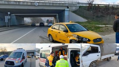 Bursa'nın Orhangazi ilçesinde meydana gelen trafik kazasında, yan yola dönüş
