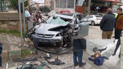 Bursa'nın Orhangazi ilçesinde meydana gelen trafik kazasında, kontrolden çıkan bir