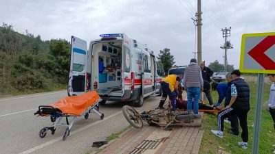 Bursa'nın Orhangazi ilçesinde meydana gelen trafik kazasında otomobil ile çarpışan