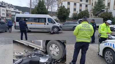 Bursa’nın Orhangazi ilçesinde meydana gelen trafik kazasında kavşaktan dönüş yapan