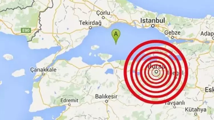 Bursa'da büyüklüğü 3.5 olan