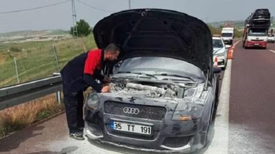 Gebze - Orhangazi - İzmir otoyolunda seyir halinde iken yanmaya