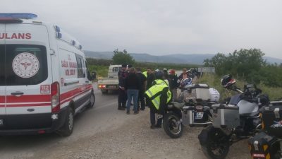 Orhangazi - İznik yolu üzerinde sulama kanalına çarpan motosikletin sürücüsü