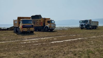Bursa'da İznik gölünün Orhangazi sahilinde uzun zamandır beklenilen düzenleme çalışmaları