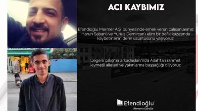 Efendioğlu Mermer Orhangazi'de dun meydana gelen trafik kazasında hayatını kaybeden