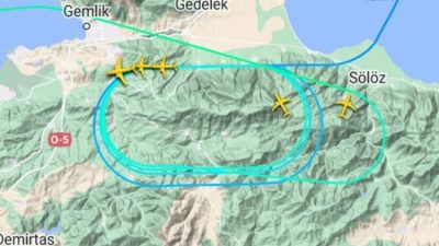 Bursa üzerinden geçen ve Sabiha Gökçen Havalimanı'na iniş yapacak olan