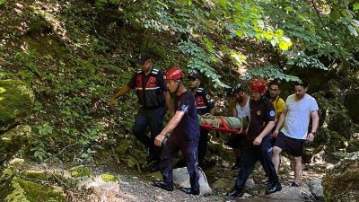 Bursa’nın İznik ilçesinde meydana gelen olayda Sansarak kanyonu içine fotoğraf