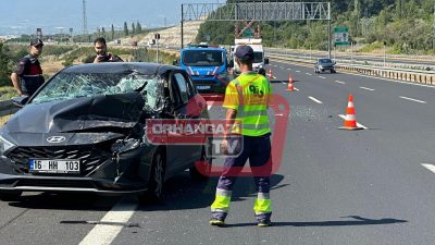Gebze - Orhangazi - İzmir otobanı Orhangazi yakınlarında meydana gelen