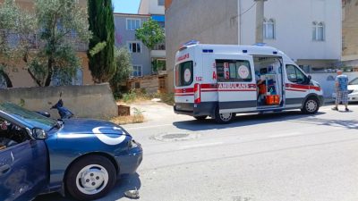 Bursa'nın Orhangazi ilçesinde iki otomobilin çarpışması sonucu meydana gelen trafik