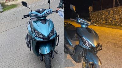 Bursa'nın Orhangazi ilçesinde meydana gelen olayda park halindeki bir motosiklet