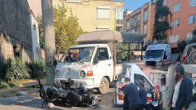Bursa’nın Orhangazi ilçesinde meydana gelen trafik kazasında motosiklet ile kamyonet
