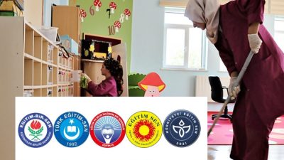 Bursa'nın Orhangazi ilçesinde 5 eğitim sendikası tarafından yapılan ortak bir