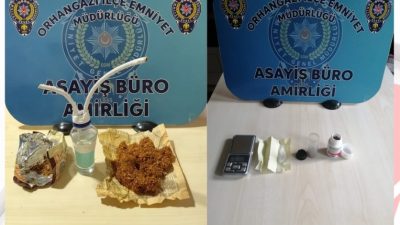 Bursa'nın Orhangazi ilçesinde uyuşturucu ile mücadele kapsamında ilçe emniyet müdürlüğüne