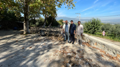 Orhangazi Belediyesi Fen İşleri Müdürlüğü ekipleri,kırsal Gürle Mahallesi’nde meydan düzenleme