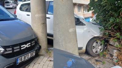 Bursa'nın Orhangazi ilçesinde meydana gelen kazada yokuş aşağı kontrolden çıkan 