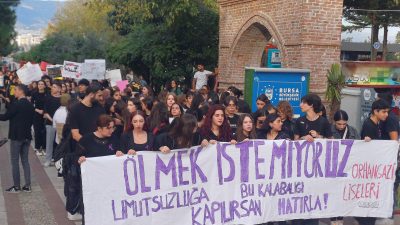 Bursa'nın Orhangazi ilçesinde bir araya gelen çoğu lisesi öğrencilerden oluşan