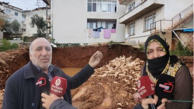 Bursa'nın Orhangazi ilçesinde inşaat yapılması için açılan ve uzun süredir