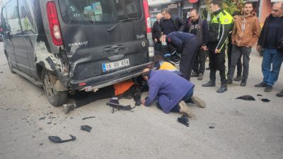 Bursa'nın Orhangazi ilçesinde ana yol üzerinde meydana gelen trafik kazasında 