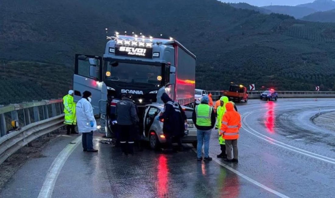 Bursa'da, İznik - Yenişehir yolu üzerinde meydana gelen kazada, karşı