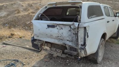 TRT Haber ekiplerinin Suriye'nin Münbiç bölgesinde yayın yaptığı bölgeye terör