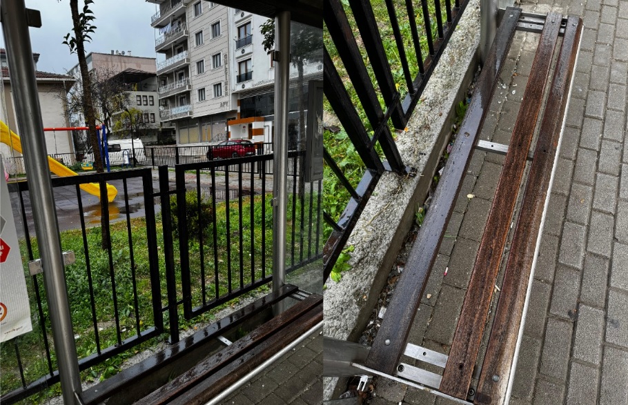 Bursa'nın Orhangazi ilçesinde bulunan bazı dolmuş durakları, kendini bilmez kişi