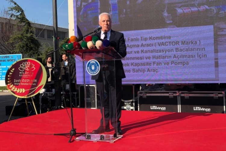 BUSKİ'nin araç filosuna kattığı yeni araçların açılış programında konuşan Bursa