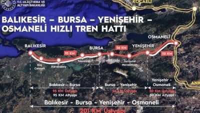 Bursa-Yenişehir-Osmaneli Yüksek Standartlı Demiryolu Hattı, Gürsu, Yenişehir güzergahını takip ederek