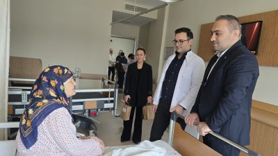 Ak Parti Orhangazi ilçe başkanı Gökhan Ulusu, beraberinde yönetim kurulu