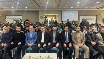Bursaspor Başkanı Enes Çelik, 'BTÜ Konuşmaları' programı kapsamında üniversite öğrencileriyle