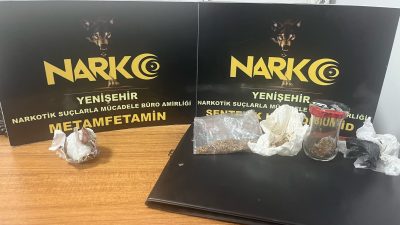 Bursa'nın Yenişehir ilçesinde, uyuşturucu ile mücadele kapsamında yapılan ihbar üzerine