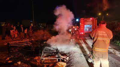 Bursa’nın Orhangazi ilçesinde Yalova yolu üzerinde bulunan bir alana uzun