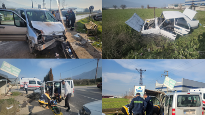 Bursa'da Orhangazi - İznik yolu üzerinde meydana gelen trafik kazasında