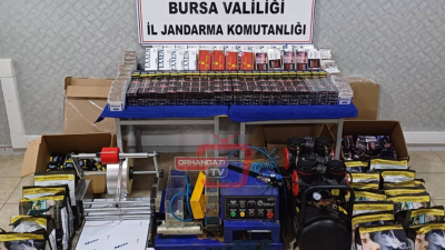 Bursa'nın Mudanya ilçesinde meydana gelen olayda, kaçak sigara ve tütün