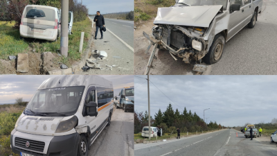 Bursa'da, Yalova yolu üzeri Orhangazi çıkışında meydana gelen trafik kazasında