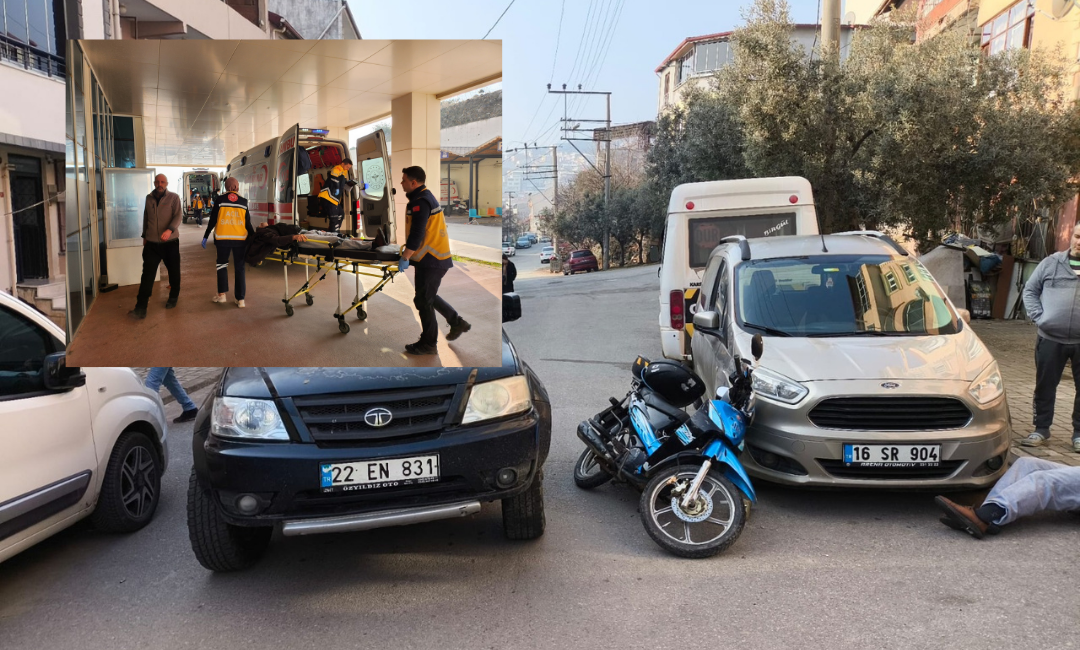 Bursa'nın Orhangazi ilçesinde meydana gelen trafik kazasında kamyonet ile çarpışan