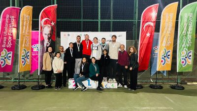 Bursa'nın Orhangazi ilçesinde Orhangazi Tenis Kulübü (OTK) sporcuları, Bursa Uluslararası
