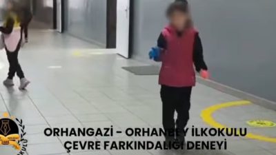 Bursa'nın Orhangazi ilçesindeki Orhanbey İlkokulunda, öğrencilerin çevreye karşı duyarlılıklarını artırmak
